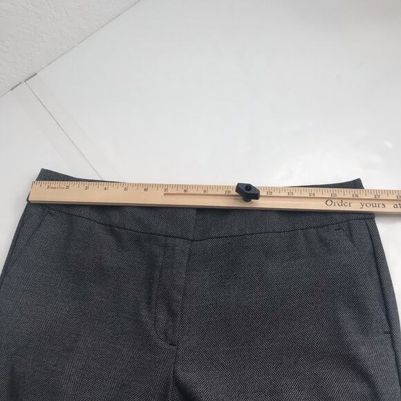Ann Taylor Factory Pant Womens 10 Black White Flat Front Pockets Trouser - Picture 6 of 11